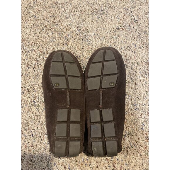 Tory Burch Womens Slip On Fringe Logo Suede Loafers Moccasins Size 7 1/2M - Picture 6 of 6